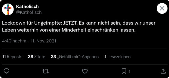 Die katholische Kirche zum Thema Geimpfte Die katholische Kirche zum Thema Geimpfte