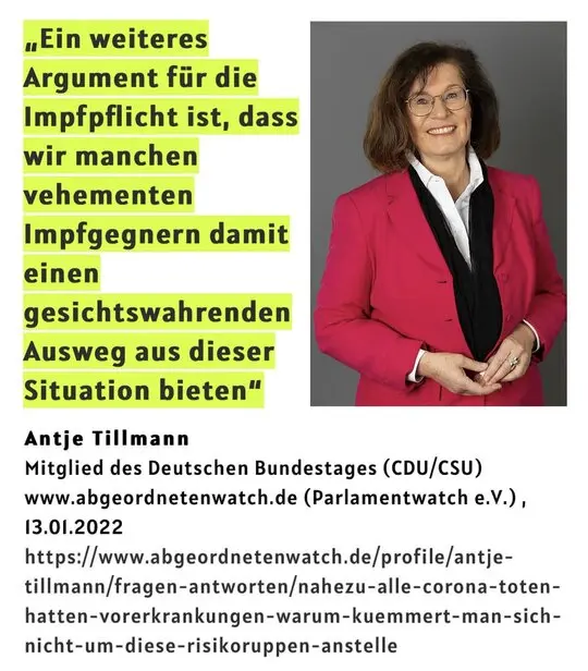 Antje Tillmann zur Impfpflicht Antje Tillmann zur Impfpflicht