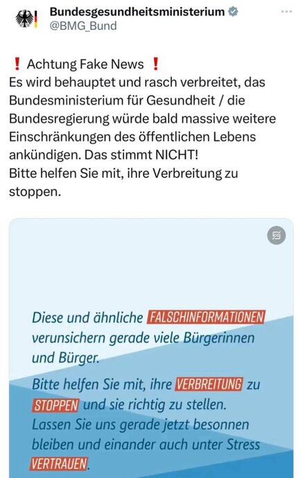 Vermeintliche Falschinfos stoppen Vermeintliche Falschinfos stoppen
