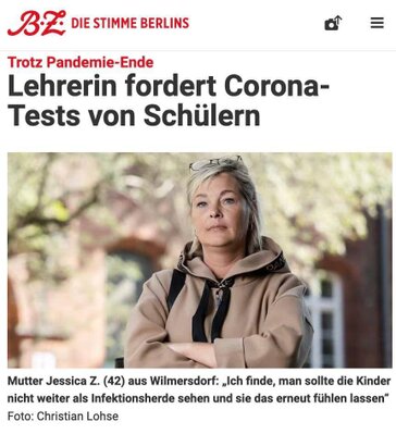 Lehrerin fordert Coronatests Lehrerin fordert Coronatests