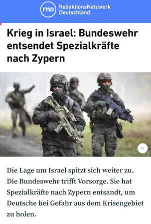 Bundeswehr im Kriegseinsatz in Israel Bundeswehr im Kriegseinsatz für Israel