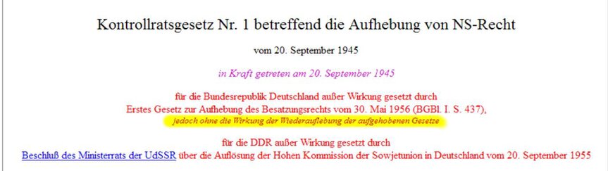 20.09.1945 Kontrollratsgesetz zu Aufhebung NS-Recht 20.09.1945 Kontrollratsgesetz zu Aufhebung NS-Recht