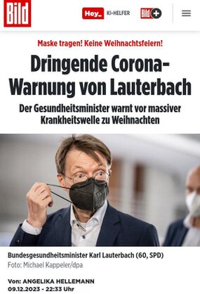 Karl Lauterbach und seine Corona-Warnung Karl Lauterbach und seine Corona-Warnung