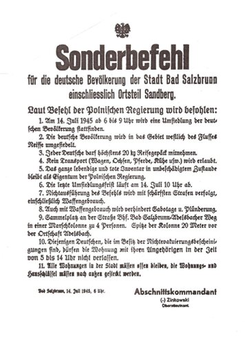 Sonderbefehl für deutsche Bevölkerung Sonderbefehl für deutsche Bevölkerung