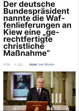 Bundespräsidet nennt Waffenlieferung "Christlich" Bundespräsidet nennt Waffenlieferung "Christlich"