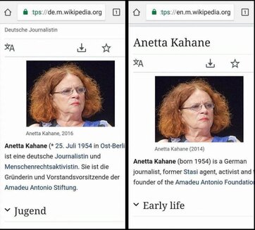 Anetta Kahane - Geschönte Biografie Anetta Kahane - Geschönte Biografie